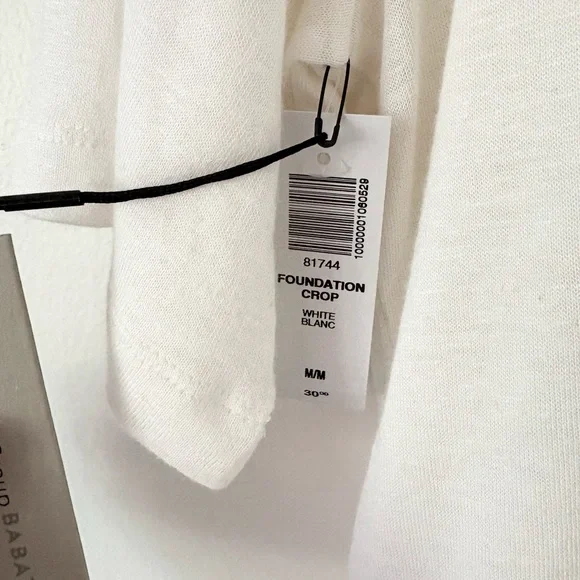Babaton The Group NEW Foundation Relaxed Crop Top in White Size Medium - Picture 6 of 8